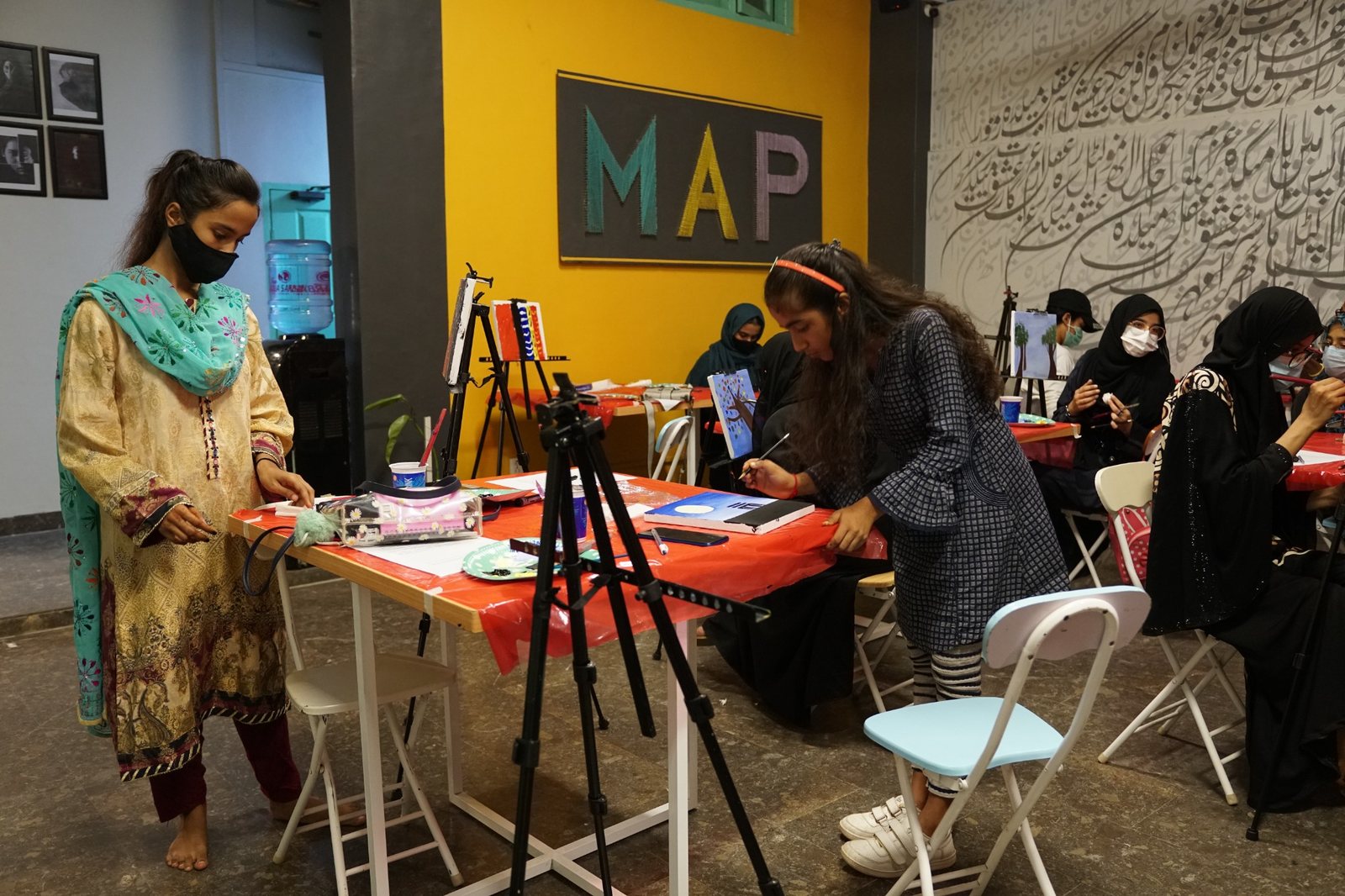 Women engaging in creative art activities